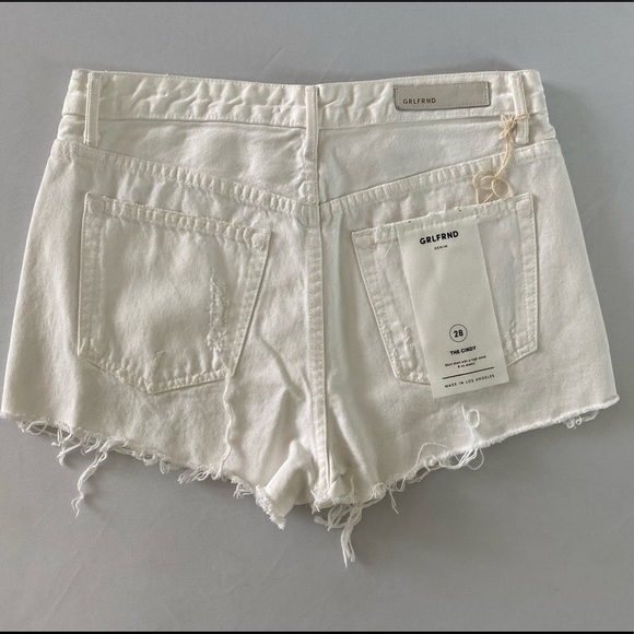 GRLFRND The Cindy High Waist Denim Short White Granada Wash - Picture 5 of 10
